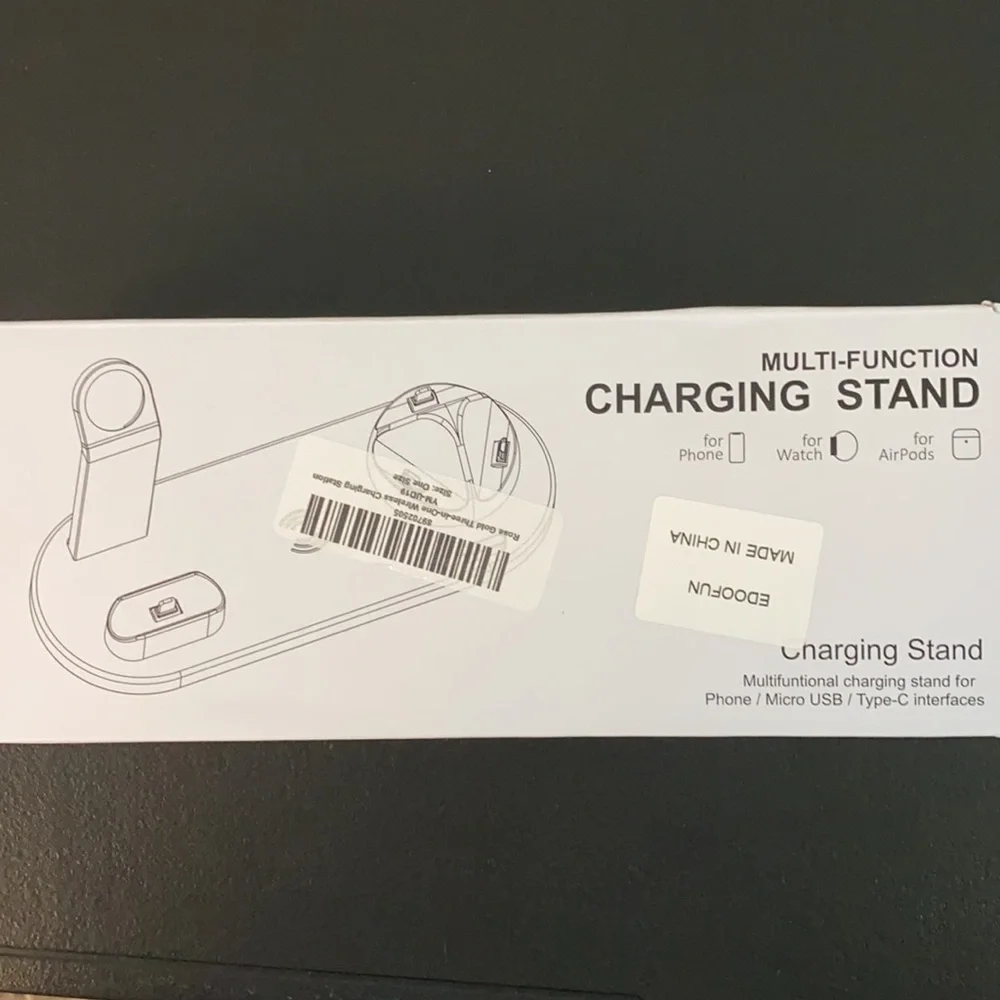 Rose 3-in-1 Wireless Charging Station w/USB Cable—Samsung or Apple